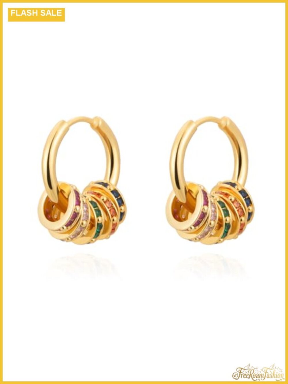 14K Gold Plated Small Huggie Dangle Earrings Convertible Links Heart Shape